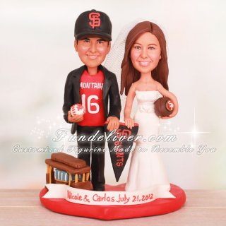 San Francisco 49ers Cake Topper Bride Groom Wedding Day Funny Football Theme