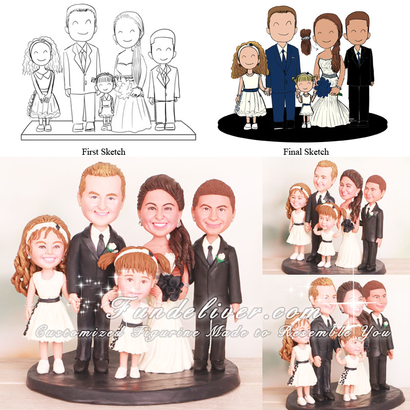 659ParkerRob Family Wedding Cake Toppers with Bride Groom and 3 Children,  Couple and Children Silhouette Acrylic Cake Topper : Amazon.ca: Grocery &  Gourmet Food